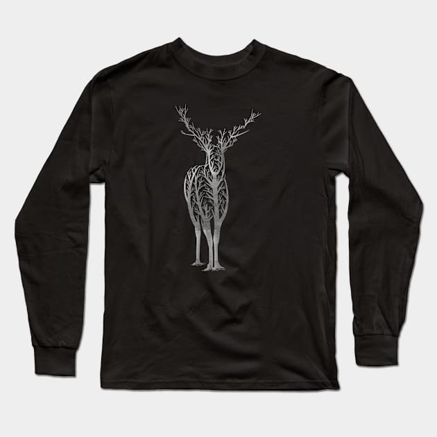 Forest Deer Long Sleeve T-Shirt by MisfitInVisual